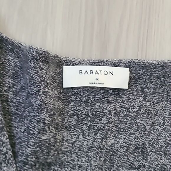 Aritzia Babaton Erin Sweater Charcoal Gray Minimalist Medium Wool Linen Pullover - Picture 4 of 8